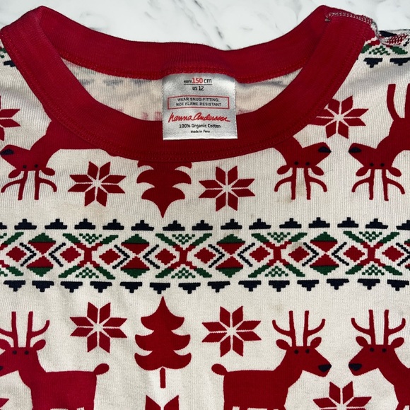 Hanna Andersson winter reindeer pajamas 150 12 pj's xmas - Picture 5 of 5